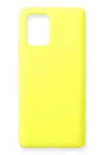 Newface Samsung Galaxy A91 / S10 Lite Kılıf Nano içi Kadife Silikon - Sarı