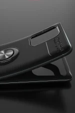 Newface Samsung Galaxy A91 / S10 Lite Kılıf Range Yüzüklü Silikon - Kırmızı - Görsel 4