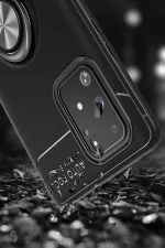 Newface Samsung Galaxy A91 / S10 Lite Kılıf Range Yüzüklü Silikon - Mavi - Görsel 5