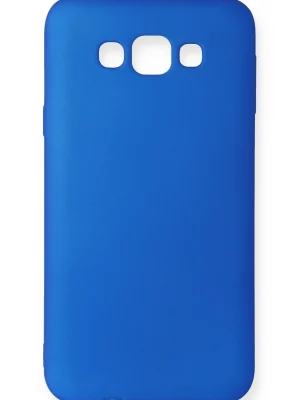 Newface Samsung Galaxy E7 Kılıf First Silikon - Mavi