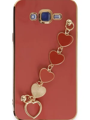 Newface Samsung Galaxy J7 Kılıf Esila Silikon - Kırmızı