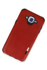 Newface Samsung Galaxy J7 Kılıf Loop Deri Silikon - Kırmızı - Görsel 2