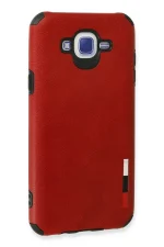 Newface Samsung Galaxy J7 Kılıf Loop Deri Silikon - Kırmızı - Görsel 3