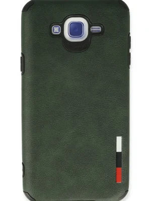 Newface Samsung Galaxy J7 Kılıf Loop Deri Silikon - Yeşil