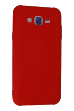 Newface Samsung Galaxy J7 Kılıf Nano içi Kadife Silikon - Kırmızı - Görsel 3