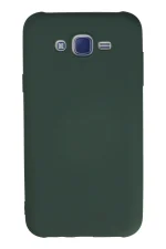 Newface Samsung Galaxy J7 Kılıf Nano içi Kadife Silikon - Koyu Yeşil