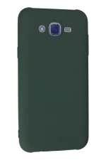 Newface Samsung Galaxy J7 Kılıf Nano içi Kadife Silikon - Koyu Yeşil - Görsel 3