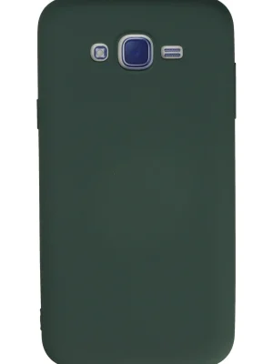 Newface Samsung Galaxy J7 Kılıf Nano içi Kadife Silikon - Koyu Yeşil