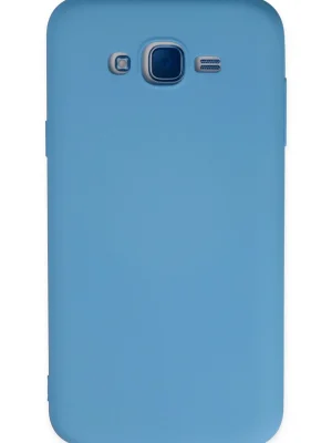 Newface Samsung Galaxy J7 Kılıf Nano içi Kadife Silikon - Mavi