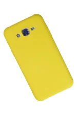 Newface Samsung Galaxy J7 Kılıf Nano içi Kadife Silikon - Sarı - Görsel 2