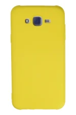 Newface Samsung Galaxy J7 Kılıf Nano içi Kadife Silikon - Sarı