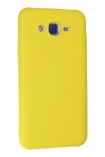 Newface Samsung Galaxy J7 Kılıf Nano içi Kadife Silikon - Sarı - Görsel 3