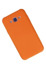Newface Samsung Galaxy J7 Kılıf Nano içi Kadife Silikon - Turuncu - Görsel 2