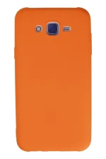 Newface Samsung Galaxy J7 Kılıf Nano içi Kadife Silikon - Turuncu