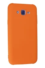 Newface Samsung Galaxy J7 Kılıf Nano içi Kadife Silikon - Turuncu - Görsel 3