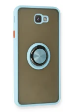 Newface Samsung Galaxy J7 Prime Kılıf Montreal Yüzüklü Silikon Kapak - Buz Mavi - Görsel 2