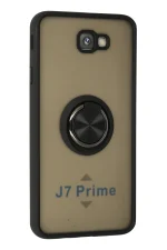 Newface Samsung Galaxy J7 Prime Kılıf Montreal Yüzüklü Silikon Kapak - Siyah - Görsel 2