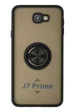 Newface Samsung Galaxy J7 Prime Kılıf Montreal Yüzüklü Silikon Kapak - Siyah
