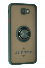 Newface Samsung Galaxy J7 Prime Kılıf Montreal Yüzüklü Silikon Kapak - Yeşil - Görsel 2