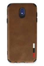 Newface Samsung Galaxy J7 Pro / J730 Kılıf Loop Deri Silikon - Kahverengi