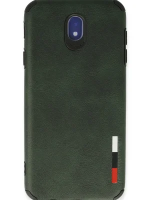 Newface Samsung Galaxy J7 Pro / J730 Kılıf Loop Deri Silikon - Yeşil