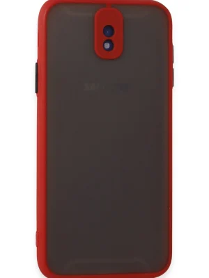 Newface Samsung Galaxy J7 Pro / J730 Kılıf Montreal Silikon Kapak - Kırmızı