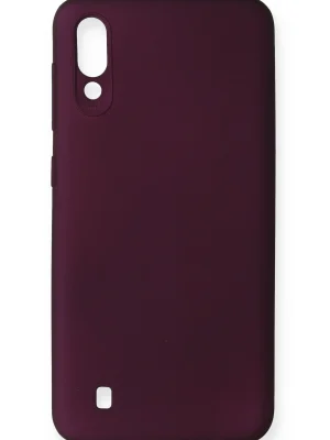 Newface Samsung Galaxy M10 Kılıf First Silikon - Mürdüm
