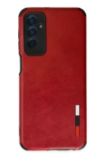 Newface Samsung Galaxy M13 Kılıf Loop Deri Silikon - Kırmızı