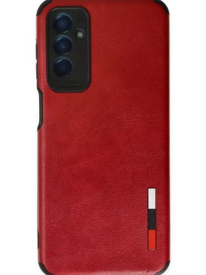 Newface Samsung Galaxy M13 Kılıf Loop Deri Silikon - Kırmızı