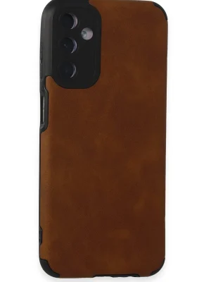 Newface Samsung Galaxy M14 5G Kılıf Loop Deri Silikon - Kahverengi