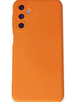 Newface Samsung Galaxy M14 5G Kılıf Nano içi Kadife Silikon - Turuncu