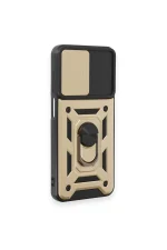 Newface Samsung Galaxy M14 5G Kılıf Pars Lens Yüzüklü Silikon - Gold - Görsel 2