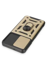 Newface Samsung Galaxy M14 5G Kılıf Pars Lens Yüzüklü Silikon - Gold - Görsel 6