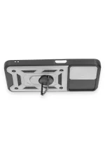 Newface Samsung Galaxy M14 5G Kılıf Pars Lens Yüzüklü Silikon - Gümüş - Görsel 3