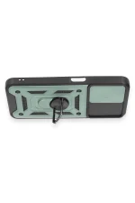 Newface Samsung Galaxy M14 5G Kılıf Pars Lens Yüzüklü Silikon - Yeşil - Görsel 3