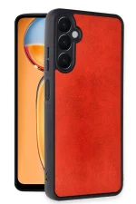 Newface Samsung Galaxy M15 Kılıf Aras Deri Kapak - Kırmızı - Görsel 2