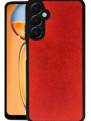 Newface Samsung Galaxy M15 Kılıf Aras Deri Kapak - Kırmızı