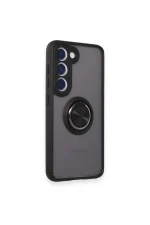 Newface Samsung Galaxy M15 Kılıf Montreal Yüzüklü Silikon Kapak - Siyah - Görsel 2