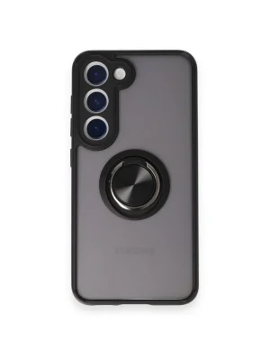 Newface Samsung Galaxy M15 Kılıf Montreal Yüzüklü Silikon Kapak - Siyah