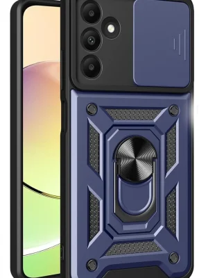 Newface Samsung Galaxy M15 Kılıf Pars Lens Yüzüklü Silikon - Lacivert
