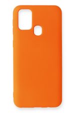 Newface Samsung Galaxy M31 Kılıf Nano içi Kadife  Silikon - Turuncu