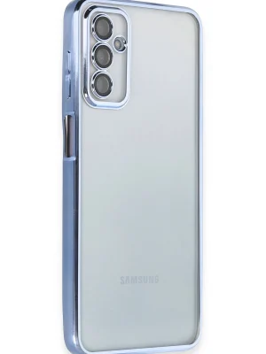 Newface Samsung Galaxy M23 Kılıf Razer Lensli Silikon - Açık Mavi