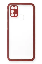 Newface Samsung Galaxy M31 Kılıf Miami Şeffaf Silikon - Fuşya - Görsel 2