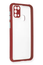 Newface Samsung Galaxy M31 Kılıf Miami Şeffaf Silikon - Fuşya