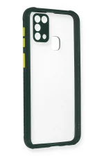 Newface Samsung Galaxy M31 Kılıf Miami Şeffaf Silikon - Koyu Yeşil