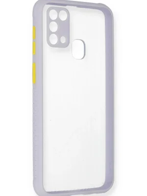 Newface Samsung Galaxy M31 Kılıf Miami Şeffaf Silikon - Lila