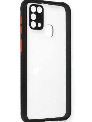 Newface Samsung Galaxy M31 Kılıf Miami Şeffaf Silikon  - Siyah