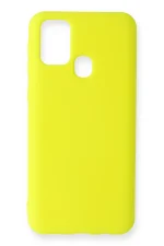 Newface Samsung Galaxy M31 Kılıf Nano içi Kadife Silikon - Sarı - Görsel 2