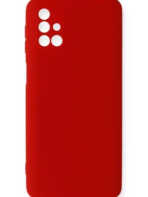 Newface Samsung Galaxy M31S Kılıf Nano içi Kadife Silikon - Kırmızı