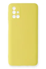 Newface Samsung Galaxy M31S Kılıf Nano içi Kadife Silikon - Sarı